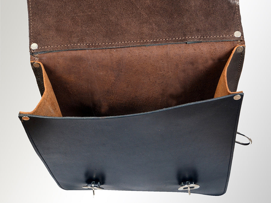 HILASON Soft Leather Horse Saddle Bag Black & Brown | Equestrian Western Adjustable Closure