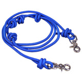 8 Ft Hilason Mountain Rope Knotted Barrel Horse Rein Round Trigger Snap Blue