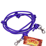 8 Ft Hilason Mountain Rope Knotted Barrel Horse Rein Round Trigger Snap Purple