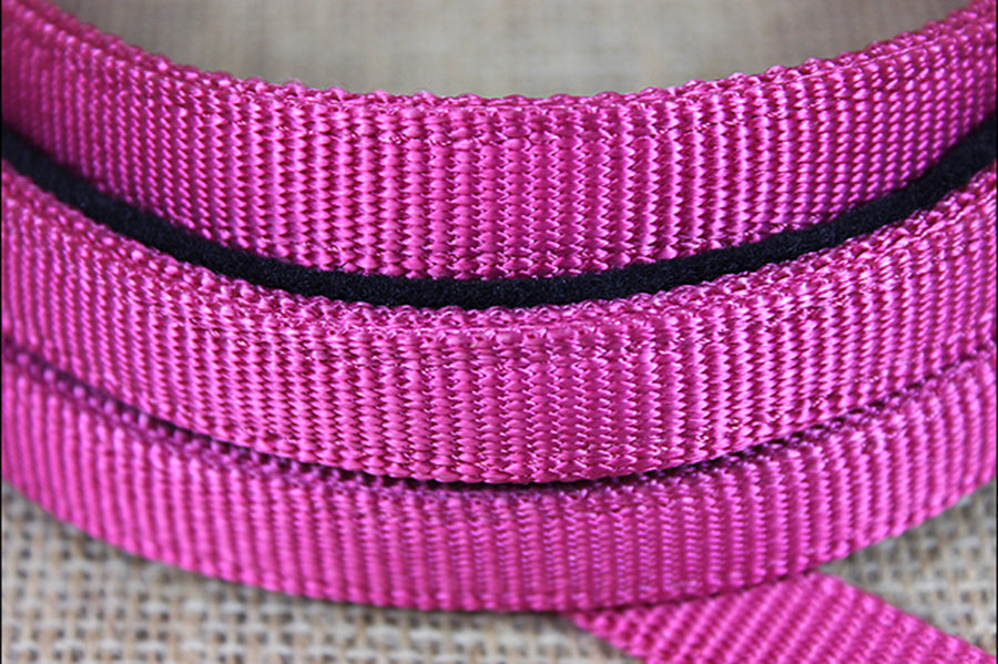 5/8In X 8Ft Hilason Raspberry Nylon Horse Spilt Contest Rein Tack Nickel Plated