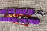 5/8In X 8Ft Hilason Purple Nylon Horse Spilt Contest Rein Nickel Plated Hardware