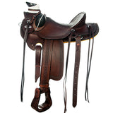 18 In Western Horse Wade Saddle American Leather Ranch Roping Dark Brown Hilason - Uhorse