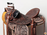 Western Horse Wade Saddle American Leather Ranch Roping Dark Brown