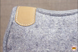 New Hilason Western Wool Felt Horse Saddle Pad Grey W/ Cowhide Leather