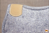 HILASON Western Wool Felt Horse Saddle Pad W/ Distressed Wear Leather | for Horses