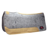 New Hilason W. Wool Felt H. Saddle Pad Grey W/ Cowhide Leather – by Hilason – Cowboy and equestrian accessories