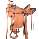 HILASON Western Horse Wade Saddle American Leather Ranch Roping Tan Kote | Hand Tooled | Horse Saddle | Western Saddle | Wade & Roping Saddle | Horse Leather Saddle | Saddle For Horses