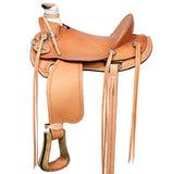 15 In Western Horse Wade Saddle American Leather Ranch Roping Tan Kote Hilason - Uhorse