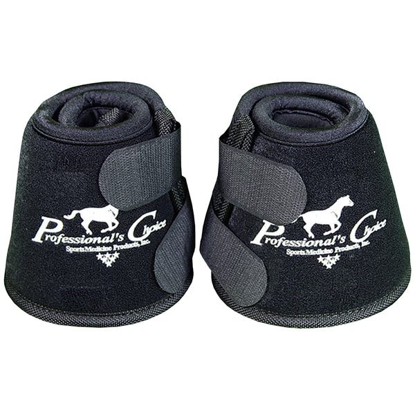Black Medium Professional Choice Quick Wrap Hoof Soft Horse Bell Boot - Uhorse