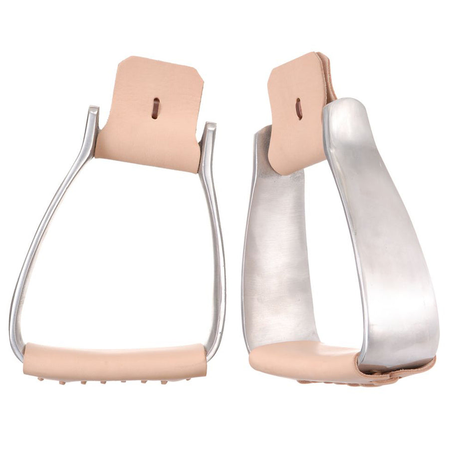 Tough1 Aluminium Roper Angled Saddle Stirrup 3 Neck Tread by Hilason – Cowboy and equestrian accessories