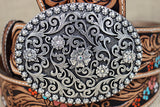34 In Hilason Justin Tan Vanessa Vine Floral Tool Leather Ladies Belt Western Cowgirl