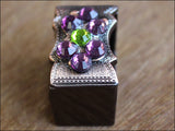 Hilason Screw Back Concho Purple & Lime Crystal Floral Copper Buckle Set 3/4 Inch
