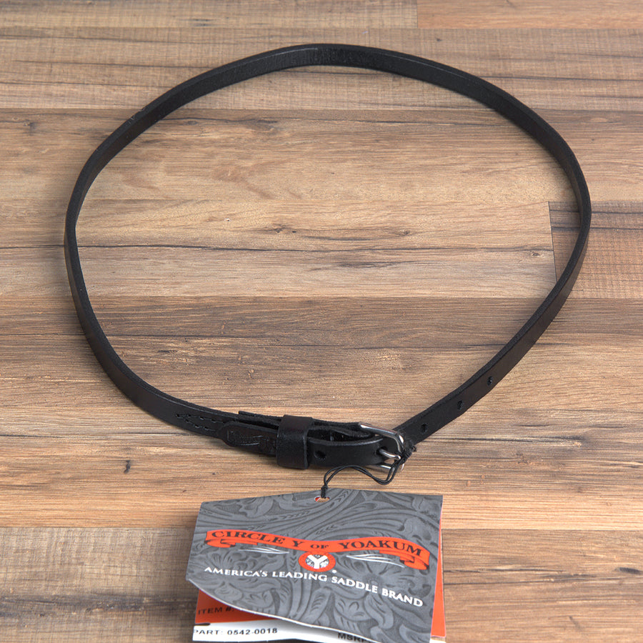 1/2 Inch Circle Y Leather Throat Latch Strap Black by Hilason – Cowboy and equestrian accessories