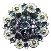 HILASON Western Berry Conchos Glass Rhinestones Bling Tack Cowgirl Black Dimond Color | Concho Belt Slotted