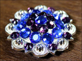 HILASON Western Berry Conchos Glass Rhinestones Bling Tack Cowgirl Blue-Purple Color | Bridle Conchos | Slotted Conchos