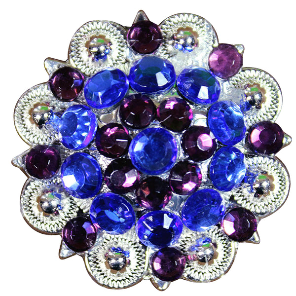 1 Piece Western Screw Back Conchoberry Glass S Bling 1.5 In Tack Cowgirl - Uhorse