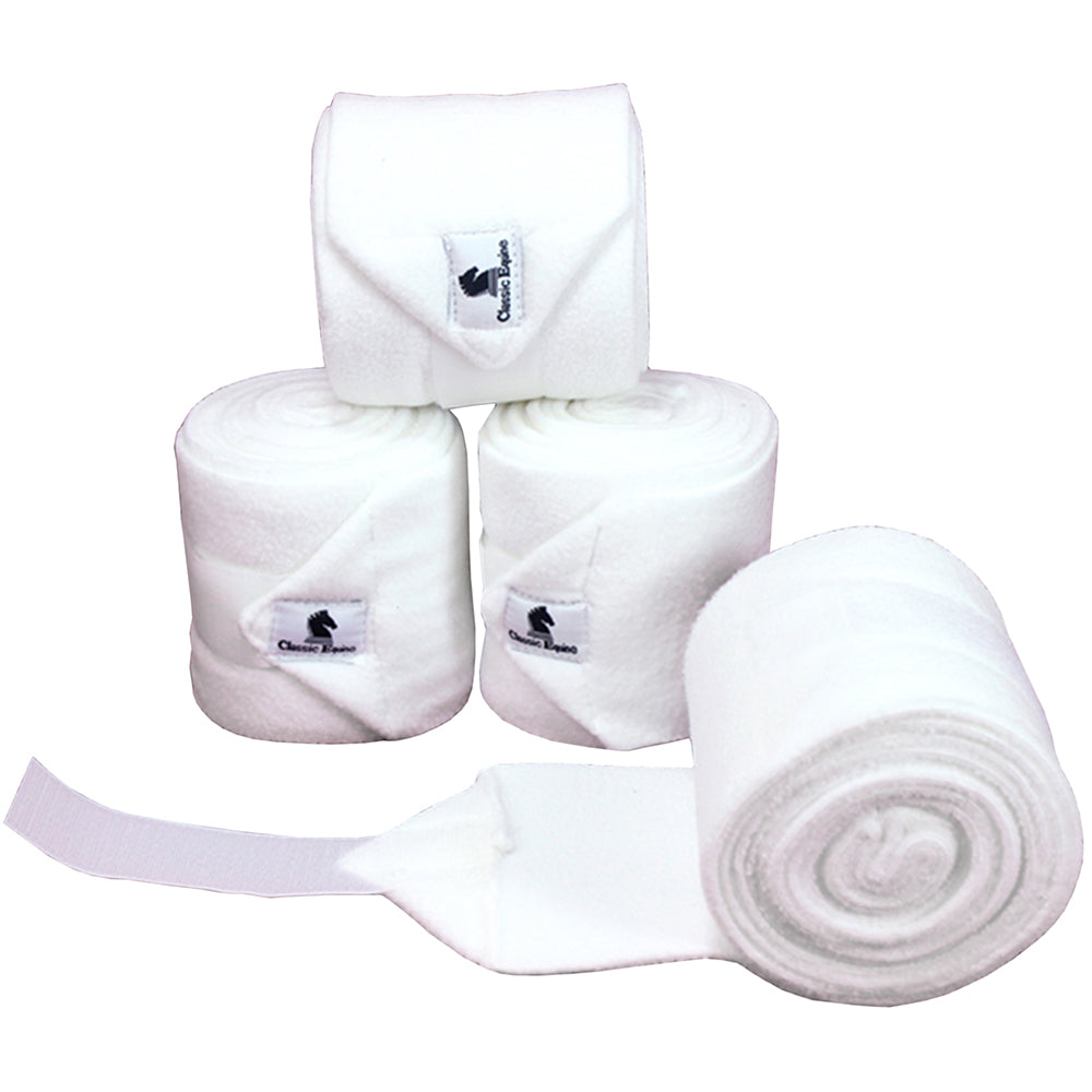White Classic Equine Tack Horse Polo Leg Wraps Set Of Four Hilason