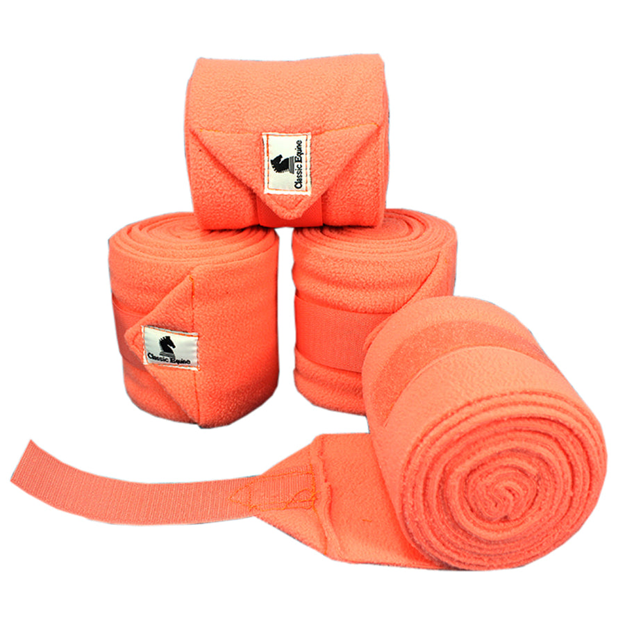 Classic Equine W. H. Polo Leg Wraps Set Of Four Orange by Hilason – Cowboy and equestrian accessories