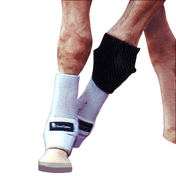 White and black wool leg wraps with velcro closure - Hilason