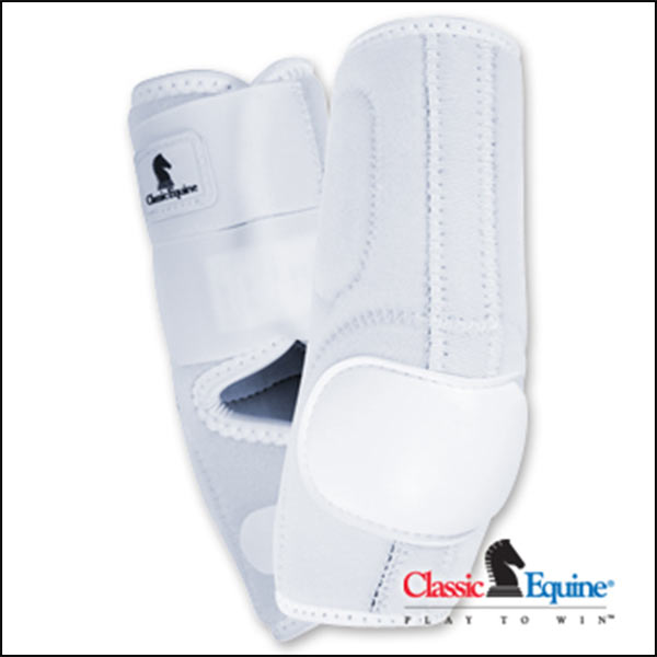 White Classic Equine Neoprene Tk. H. Skid Boot by Hilason – Cowboy and equestrian accessories