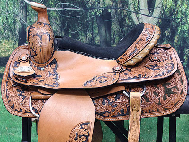 HILASON Western Horse Saddle American Leather Cowboy Trail Ranch Roping | Hand Tooled Wade & For Horses