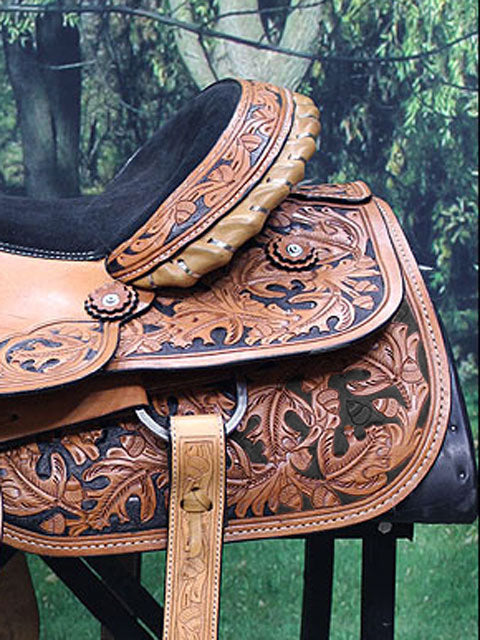 HILASON Western Horse Saddle American Leather Cowboy Trail Ranch Roping | Hand Tooled Wade & For Horses