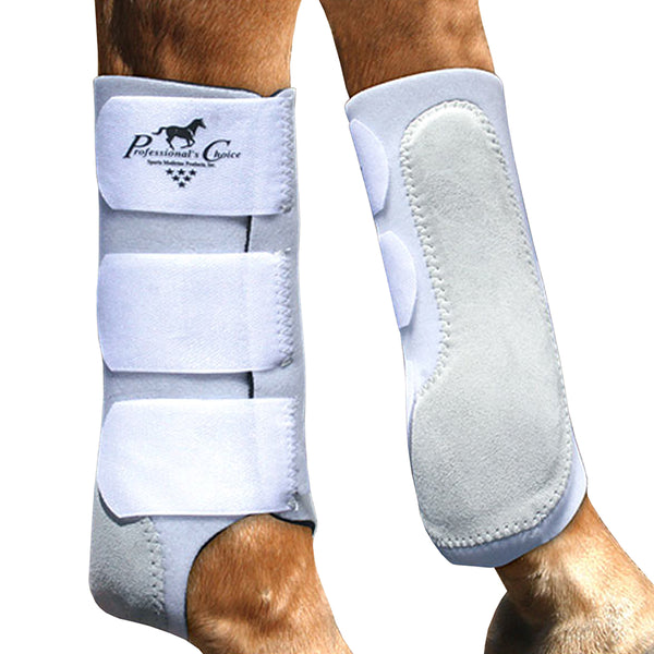White Professional Choice Easy Fit Split Boot Front Rear Horse Leg Pair - Uhorse