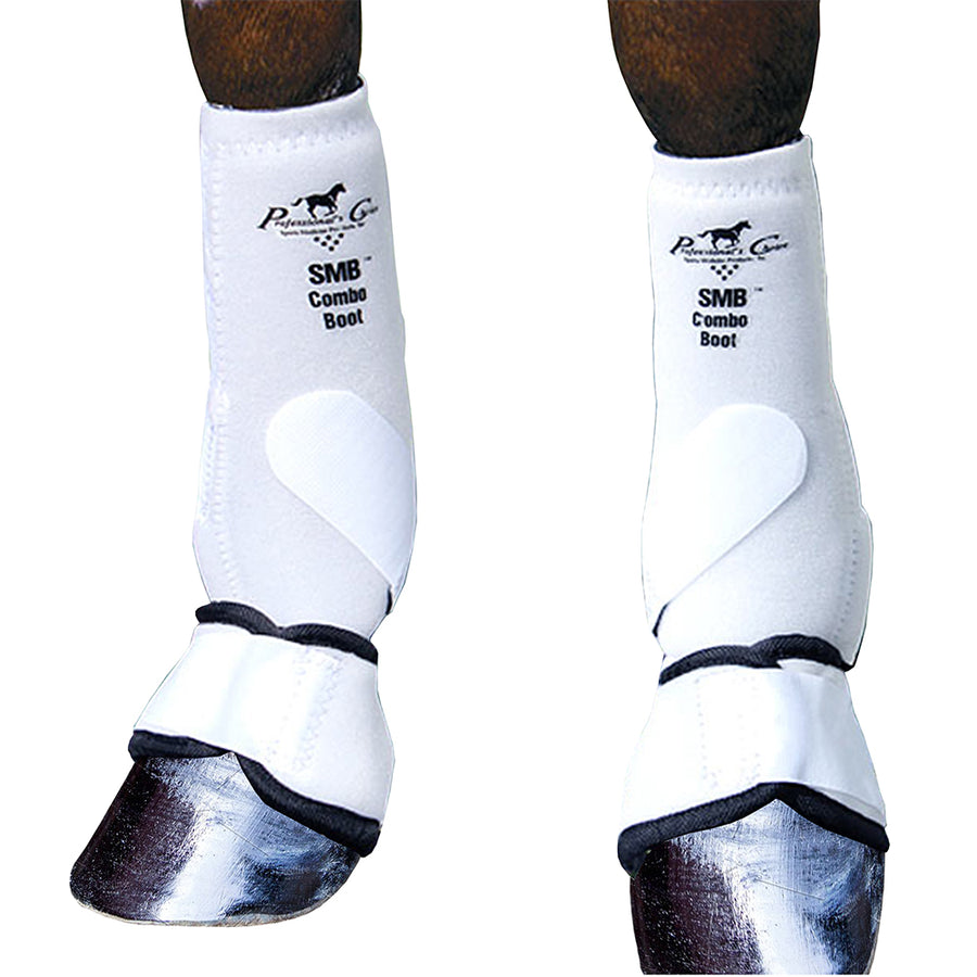 Professionals Choice Equine Smb Combo Front Boot, Pair (Medium, White) by Hilason – Cowboy and equestrian accessories