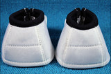 White Classic Equine No Horse No Turn Bell Boots Pair