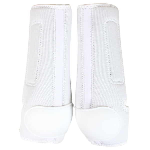 Medium White Classic Equine W. H. Tk. Pro Tech Hind Boots by Hilason – Cowboy and equestrian accessories