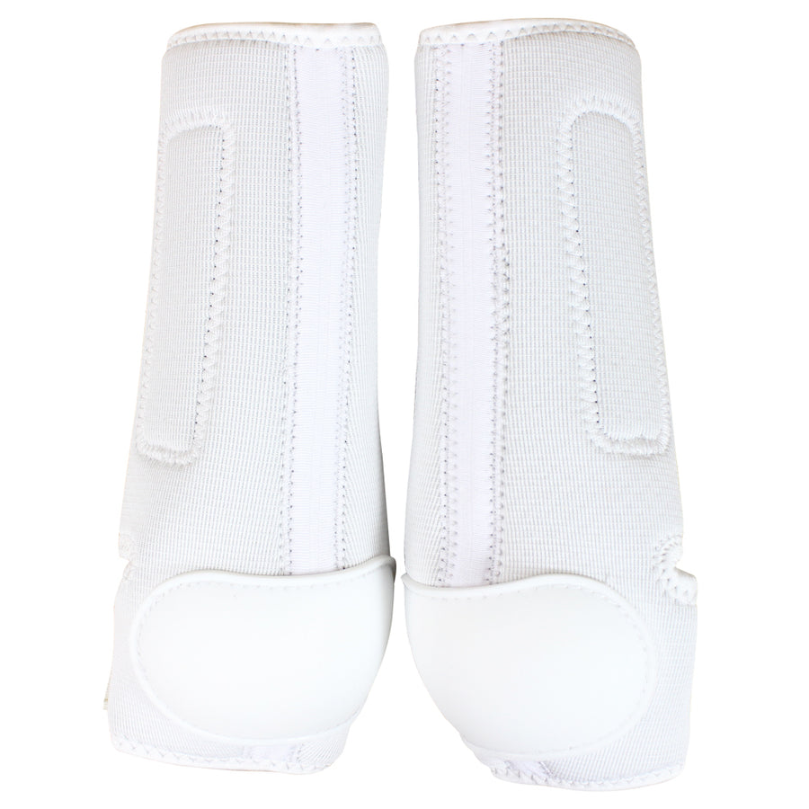 Medium White Classic Equine W. H. Tk. Pro Tech Hind Boots by Hilason – Cowboy and equestrian accessories