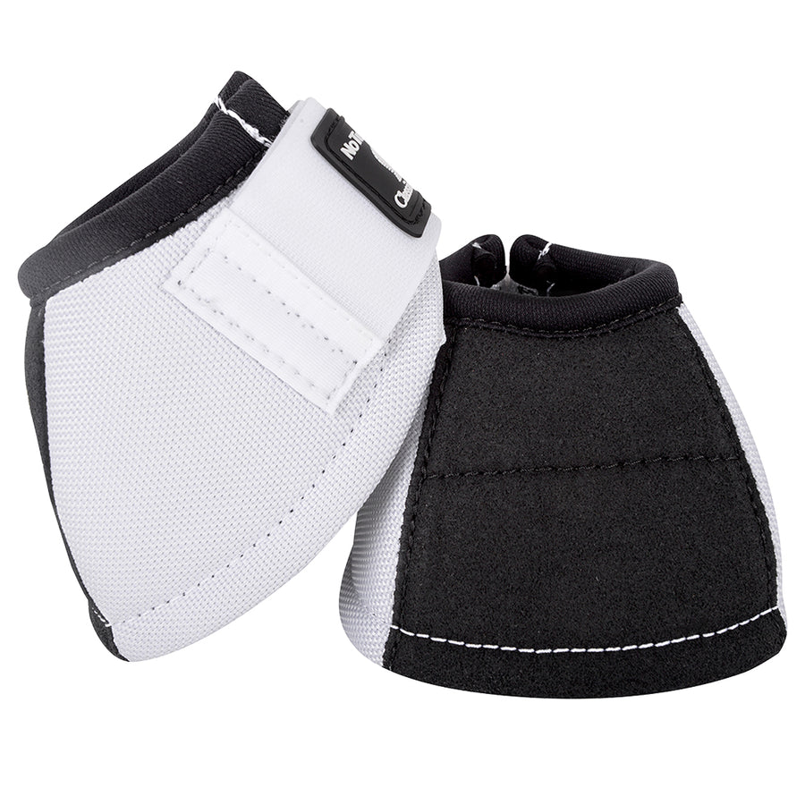 Pair of bell boots with white and black neoprene and fleece lining - Uhorse