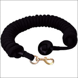 Black 3/4X25Ft Weaver Cotton Lunge Line Horse Rubber Stopper Brass Snap