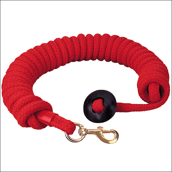 Red 3/4X25Ft Cotton Lunge Line Horse Rubber Stopper Brass Snap - Uhorse