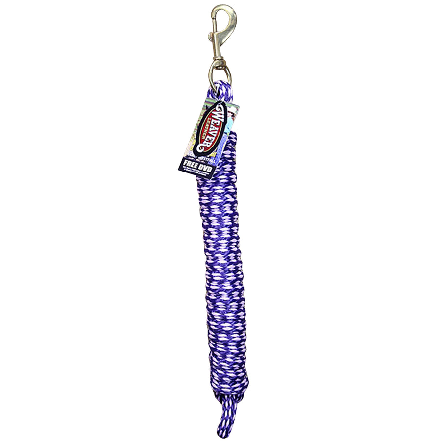 Purple-Orchid Tack Horse Poly Lead Rope with Solid Brass 225 Snap - Uhorse