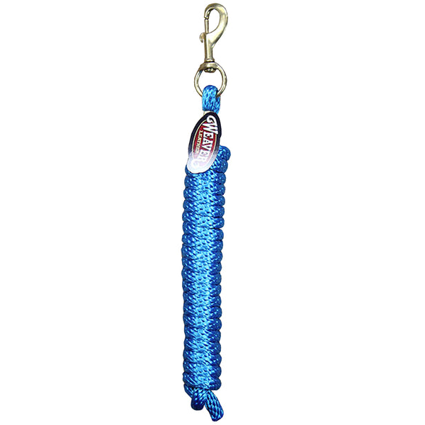 Hurricane Blue Tack Horse Poly Lead Rope with Solid Brass 225 Snap - Uhorse