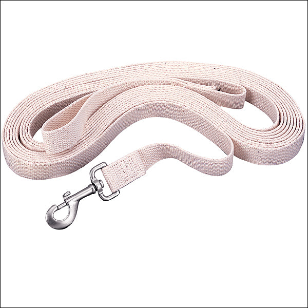 1 Inch X 30 Feet Off White Horse Tack Flat Cotton Lunge Line With Snap - Uhorse