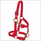 Weaver Red Nylon Miniature Horse Adjustable Chin And Throat Snap Halter Average