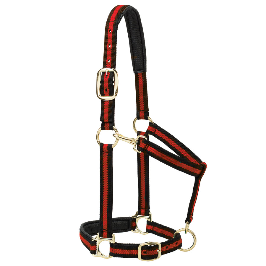 Red Padded Adjustable Chin And Throat Snap Halter Small Horse - Uhorse