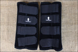 Black Classic Equine Horse Safety Leg Wraps Protection Tack Pair