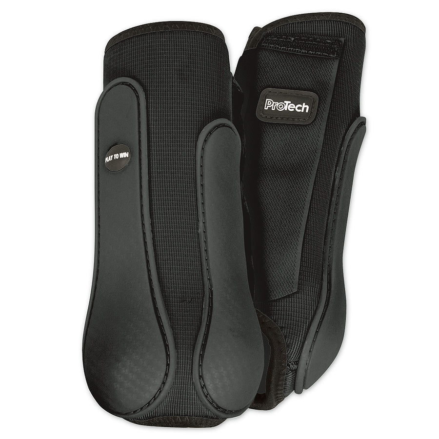 Medium Rope Company Horse Boots Pro Tech Front Black - Uhorse
