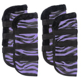 Tough-1 Purple Zebra Pattern Mesh Fly Horse Boots Set Of 4 Tack Western