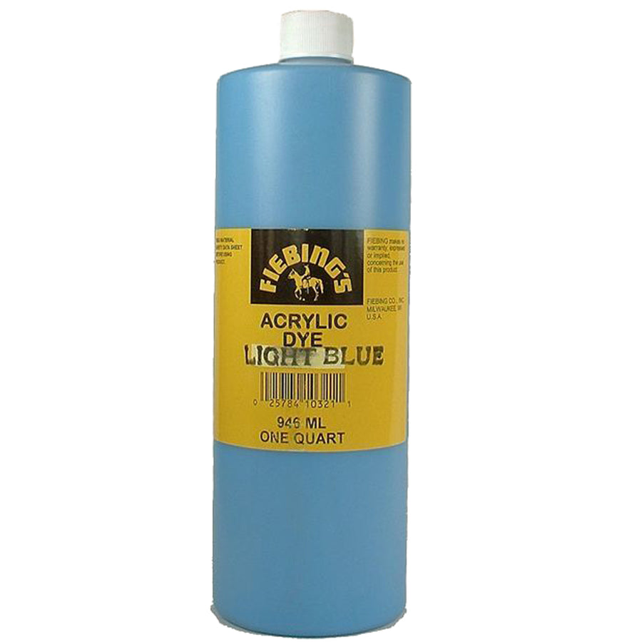Fiebing'S Acrylic Leather Dye Smooth Quick Dry 32 Oz Light Blue - Uhorse