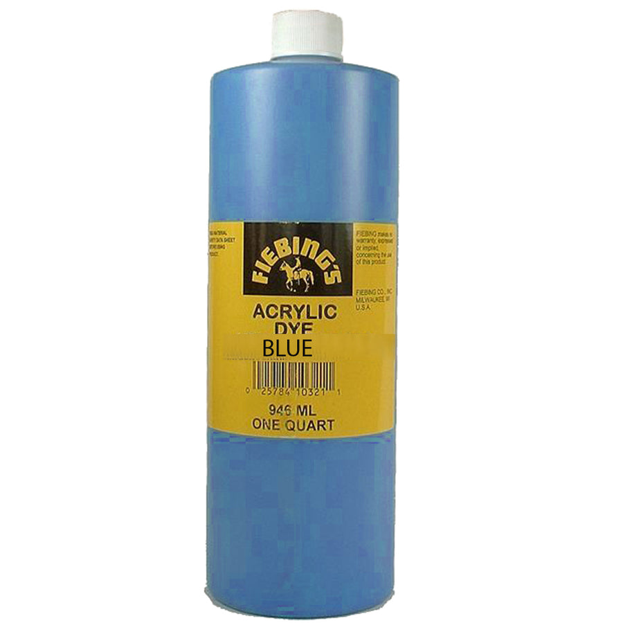 Fiebing'S Acrylic Leather Dye Smooth Quick Dry 32 Oz Blue - Uhorse