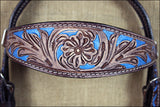 Hilason Western Horse Breast Collar Headstall American Leather Brown Turquoise