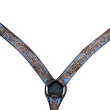 Hilason W. H. Breast Collar Headstall American Leather Brown Turquoise by Hilason – Cowboy and equestrian accessories