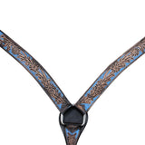 Hilason Western Horse Breast Collar American Leather Brown Turquoise - Uhorse