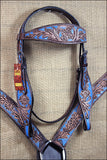 HILASON Western Horse Headstall Breast Collar Set Tack Genuine American Leather