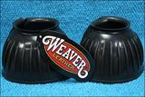 Large Weaver Black Double Hook And Loop Horse Leg Rubber Bell Boots Pair