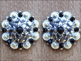 HILASON Western Berry Conchos Glass Rhinestones Bling Tack Cowgirl Black Diamond & Color | Slotted